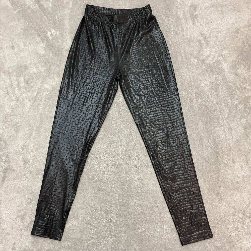 Shein Women's Privé High Waist Waistband Solid Leggings Black Medium